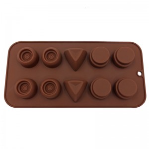 10 kaviteter silikon choklad mögel flisformar